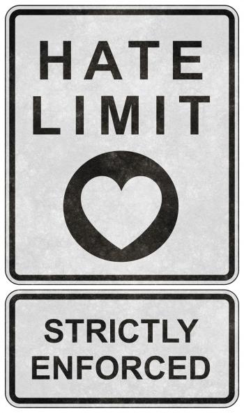 Grunge Road Sign - Zero Hate Limit