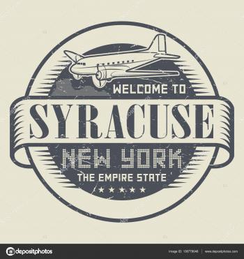 Grunge rubber stamp or tag with text Welcome to Syracuse, New Yo ...
