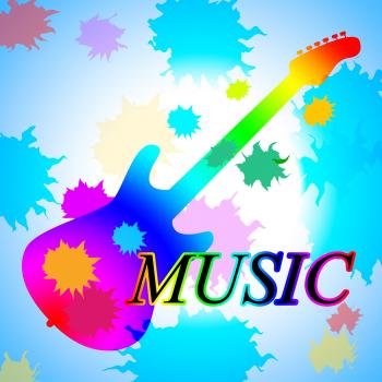 Guitar Music Shows Sound Track And Audio