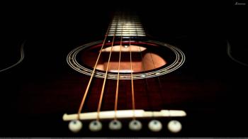 Guitar Closeup On Black Background Wallpaper
