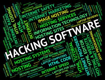 Hacking Software Shows Shareware Application And Attack