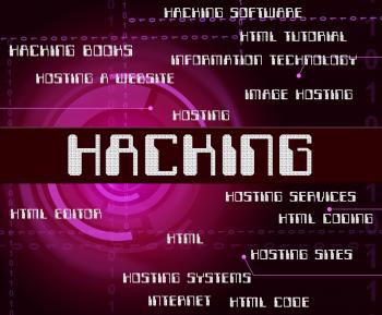 Hacking Word Represents Crime Malware And Security