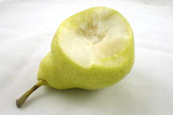 Half eaten pear