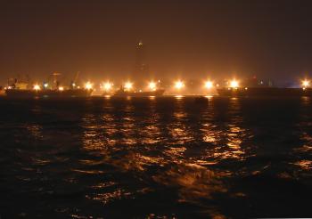 Harbor Lights at Night