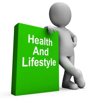 Health And Lifestyle Book With Character Shows Healthy Living