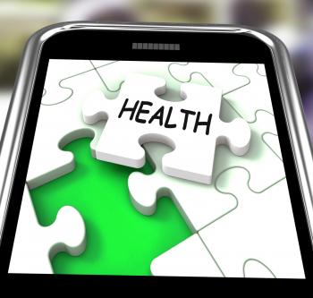 Health Smartphone Shows Medical Wellness And Self Care