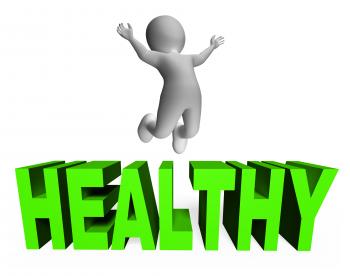 Healthy Character Indicates Wellness Jumps