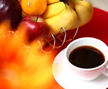Healthy Fruit With Coffee For Breakfast