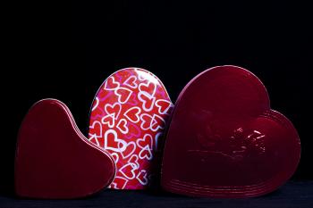 Heart Shaped Gift Boxes on Black