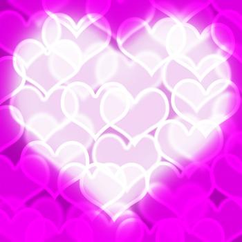 Heart With Mauve Bokeh Background Showing Love Romance And Valentines