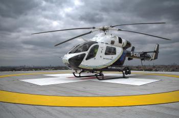 Helicopter on helipad | St George's Healthcare attachment