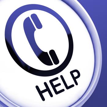 Help Button Shows Call For Advice Or Assistance