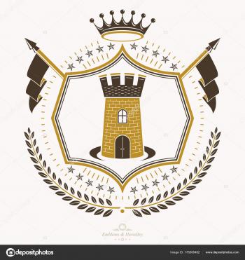 Heraldic Sign Element Heraldry Emblem Insignia Sign Vector — Stock ...