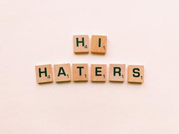 Hi Haters Scrabble Tiles on White Surface