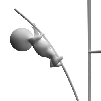 High Jump 3d Character Showing Achievement And Success