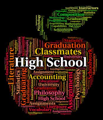 High School Indicates Colleges Word And Text