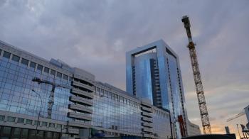 High tower crane on a construction site Stock Video Footage ...