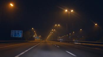 Car Driving Down Highway at night Stock Video Footage - Videoblocks