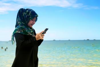 Hijab on the beach