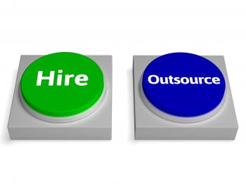 Hire Outsource Button Shows Hiring Or Outsourcing