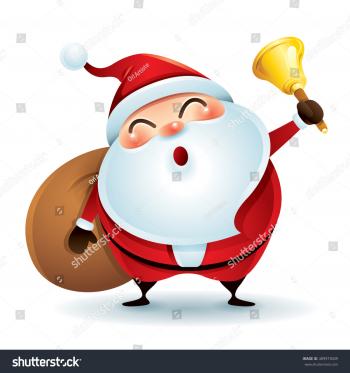 Santa Claus Holding Bell Sack Gifts Stock Vector 489973609 ...