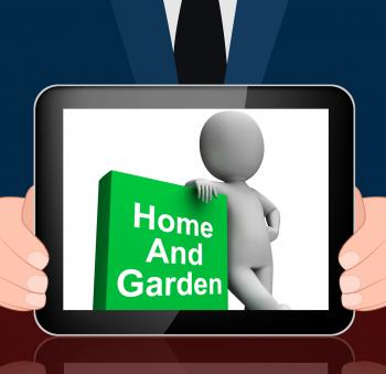 Home And Garden Book With Character Displays Household And Gardening
