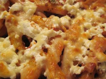 Home baked pasta with cheese