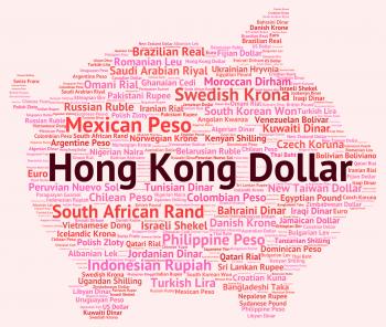 Hong Kong Dollar Shows Currency Exchange And Banknotes