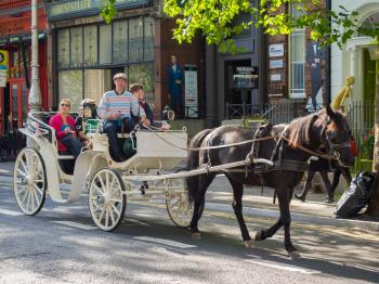 Horse drawn cart on dawson street dublin