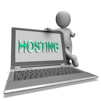 Hosting Laptop Shows Web Internet Or Website Host
