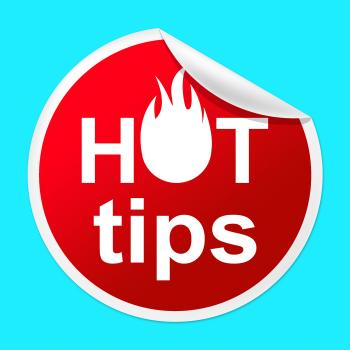 Hot Tips Sticker Indicates Number One And Advisory