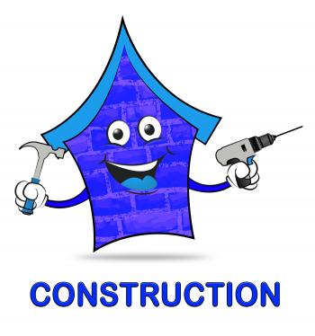 House Construction Means Real Estate Building 3d Illustration