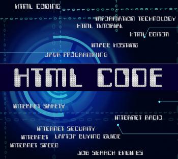 Html Code Shows Hypertext Markup Language And Cipher