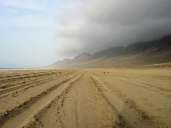 Huge Cofete Beach in Fuerteventura