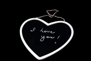 I love you - Text on Chalkboard