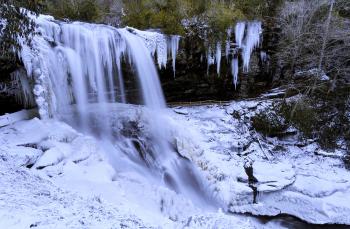 Waterfall ice snow landscapes nature winter jungle forest Source ...
