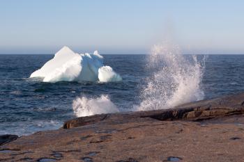 Icebergs along the coast