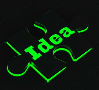 Idea Puzzle Showing Innovation And Inventions