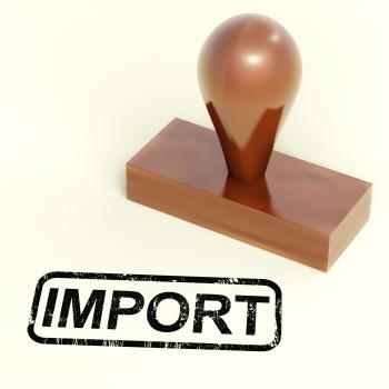 Import Stamp Showing Importing Goods Or Products