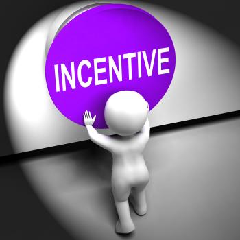 Incentive Pressed Means Bonus Reward And Motivation
