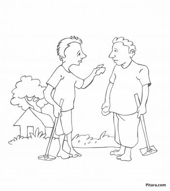 Sketch Of A Village Man Indian Village People Coloring Pages ...