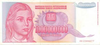 Banknote Index - Yugoslavia 1000000000 Dinar: P126