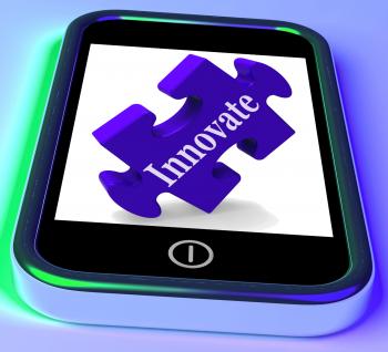 Innovate On Smartphone Showing Creative Ideas