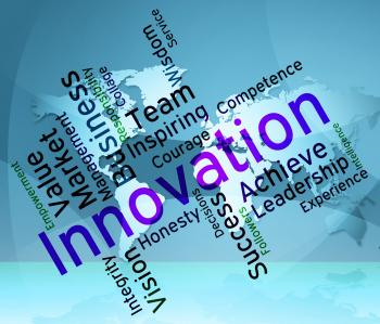 Innovation Words Shows Innovating Concept And Text