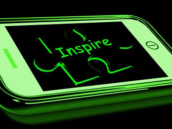 Inspire On Smartphone Showing Encouragement