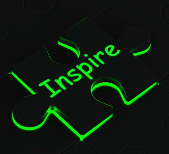 Inspire Puzzle Shows Motivation And Inspiration