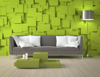 Remarkable Room Wall Designs With White Cushions On Cozy Gray Couch ...