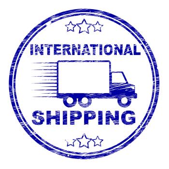 International Shipping Stamp Indicates Across The Globe And Countries