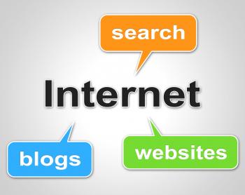 Internet Words Represents World Wide Web And Blog