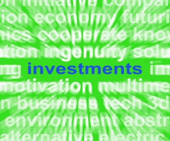 Investments Word Shows Loan For Return And Revenue
